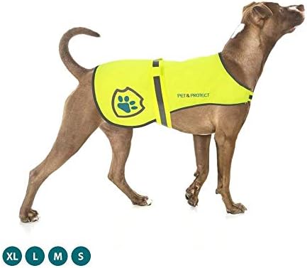 Casaco de cachorro reflexivo para segurança-colete de cachorro ideal para alta visibilidade ao caminhar, correr ou treinar-tamanhos para caber pequenos, médios e grandes raças 16-130 libras