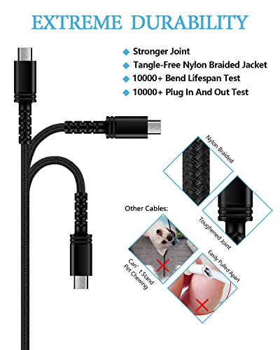 [1Pack-6ft] Micro USB para USB A CAV CABRO ANDROID CARGERS, CARREGO DE PODER MICROID LONGO DROID LONGO DROID para Samsung Galaxy J7 J3 J8 S7 S6 S5 S4, PS4, Kindle Fire 7 8 10, acordes de Android