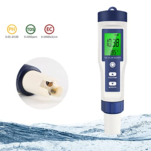 Testador de qualidade da água, temperatura de salinidade de pH