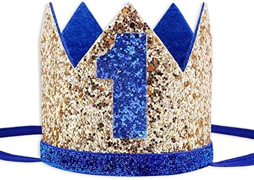 Socub Birthday Hat, Chapéu de Primeira Festa de Aniversário, Bandes da Coroa de Aniversário para Baby Boy 1st Birthday