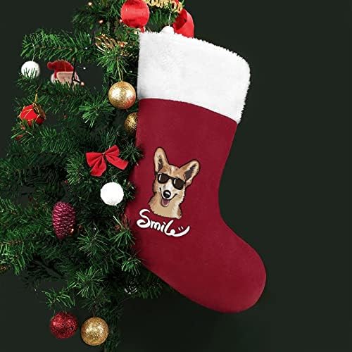 Cão galês Corgi Personalizou Christmas Stocking Home lareira da árvore de Natal