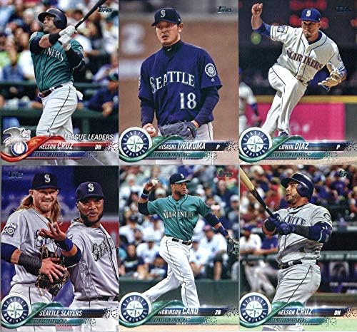 Seattle Mariners 2018 Topps Complete Mint Hand reuniu 21 equipe de cartas com Felix Hernandez e Nelson Cruz Plus