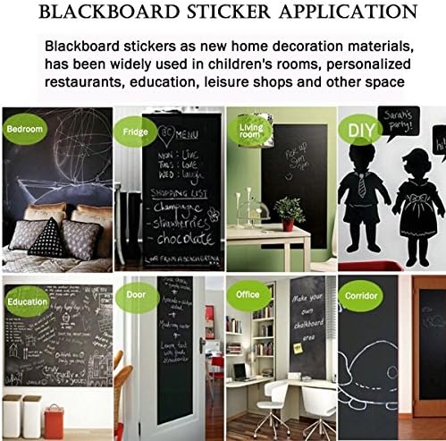 CUSFULL Auto-adesivo Blackboard Removable Retor de parede de quadro para casa, escritório e decoração 35,4 x 78,7-preto