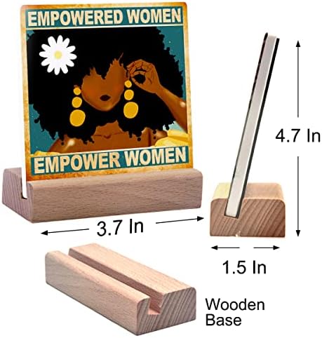 Mulheres empoderadas Black Girl Desk Decoração Decorativa Placa Cerâmica com Stand de madeira Decoração motivacional