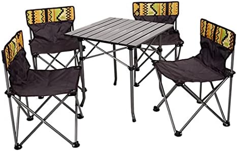 NC Mesa dobrável de estilo de família ao ar livre e combinação de cadeira de cinco peças portátil de churrasco portátil