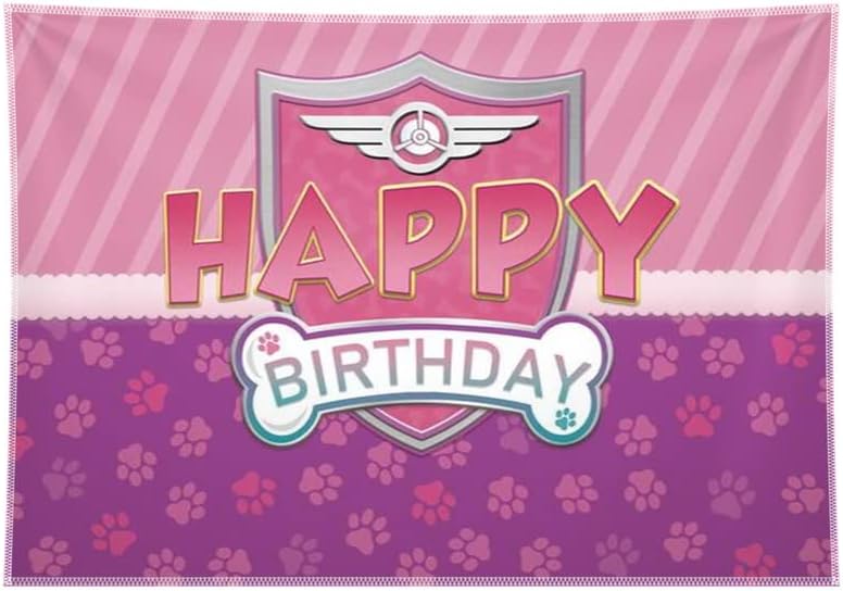 YriUjul 96x72innch Pink Plaw Patrody Birthday Birthday para meninos meninas de cartoon decorações de festa fotografia de fundo de fotografia