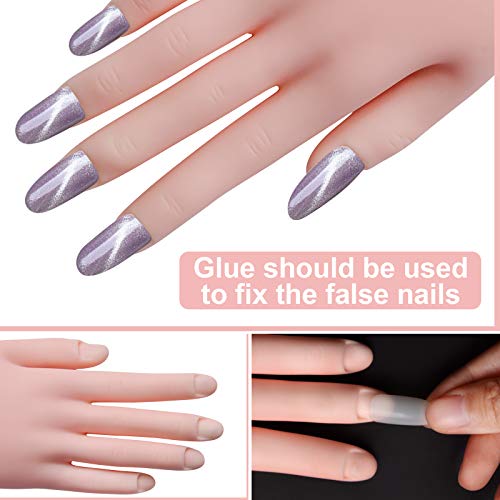 Prática da mão de unha ebanku para unhas de acrílico, prática de manicure Hand & Deders Manicure flexível Manicure