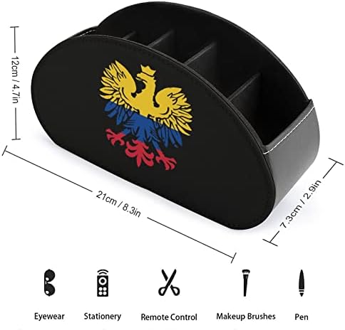 Bandeira da Colômbia com Polish Eagle Impred TV Remote Organizer Box Control titular
