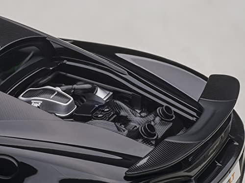 Modelos de arte de automóveis McLaren 600LT Onyx preto e carbono 1/18 Carro modelo por Autoart 76081