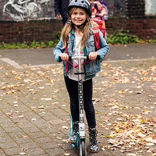 Scooter Hudora para crianças de 6 a 12 anos-Scooter para crianças de 8 anos ou mais, scooters para adolescentes 12 anos ou mais, scooter adulto com rodas grandes, scooter de estrutura de alumínio durável leve e durável