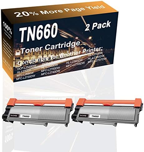 Uso do cartucho de toner de impressora TN660 de alto rendimento de 2 pacote TN660 para MFC-L2700DW MFC-L2705DW MFC-L2707DW