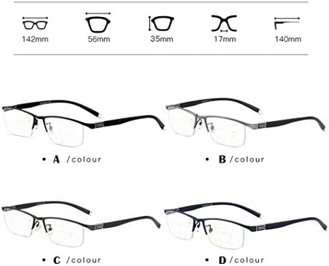 Óculos de leitura de Syth, óculos de bloqueio de luz azul, de longe e quase duplo uso, óculos progressistas multifocais