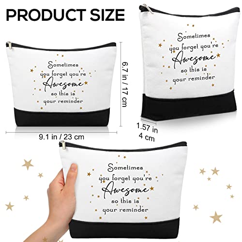 24 PCS Inspirational Makeup Bag Professor Agradecedor para mulheres Às vezes você esquece que você é incrível sinal de sinalização bolsa