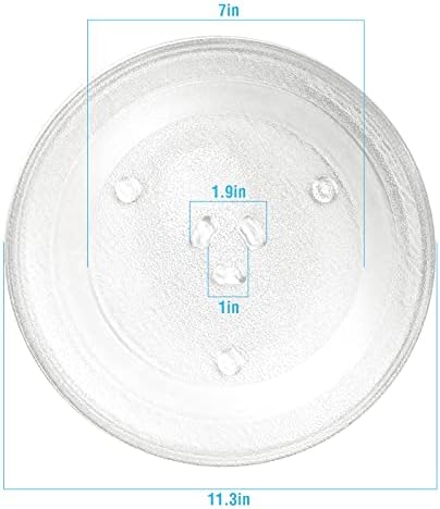 ApplianceMates 11.25 Substituição de placa de vidro de vidro de microondas compatível com GE e Samsung- 11 1/4 A bandeja