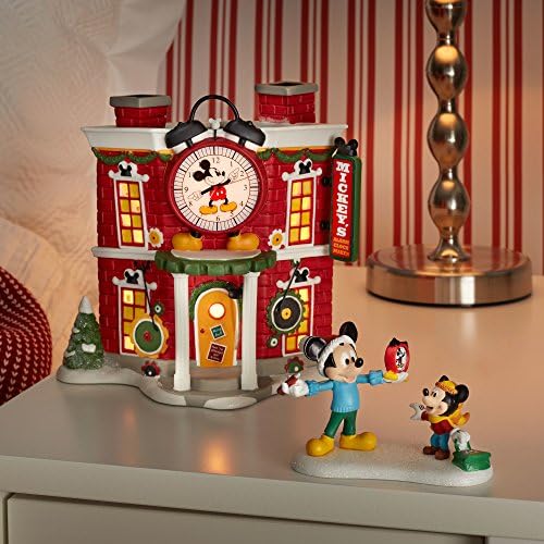 Departamento 56 Porcelana, Disney Mickey's Alarm Clock Shop Village Lit Building, multicolor
