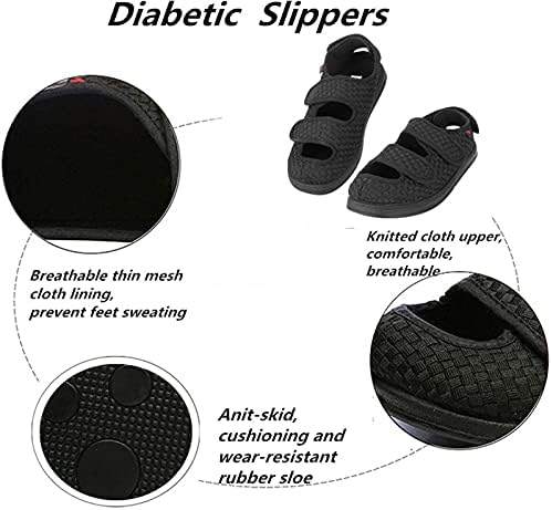 Sandálias de edema de manchas de diabéticas femininas