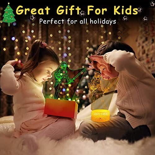 Luz da noite de Natal para crianças Lâmpada de ilusão 3D Legend Toys16 Cores Mudando com Luzes de decoração do quarto de quarto de crianças remotas como presentes de feriado de aniversário para meninos meninas