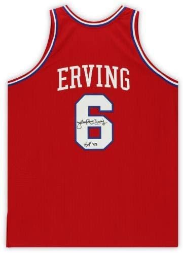 Julius Erving autografou a Philadelphia 76ers Mitchell e Ness Authentic Jersey com inscrição HOF 93 - camisas da NBA autografadas