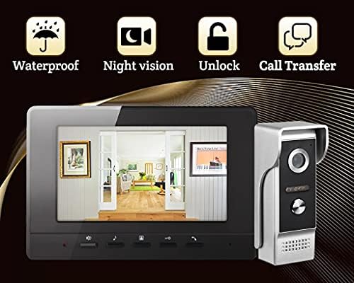 ZSEDP Video Doorbell System de intercomunicação 7 polegada 1000 TVL Video Door Telefone Painel DIA DIA NOITE VISÃO PARA SEGURANÇA
