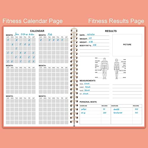 Log de treino para mulheres e homens - A5 Fitness Planner/Journal para rastrear perda de peso, periódico de treino para academia,