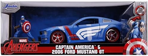 Jada 1:24 Diecast 2006 Ford Mustang GT com Capitão América