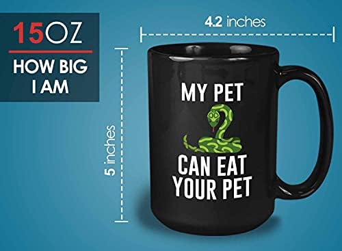 Bubble abraça caneca de café de répteis 15oz preto - meu animal de estimação pode comer seu animal de estimação -