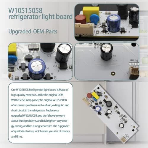 Atualizado OEM W10515058 Refrigerador LED Substituição de luz WPW10515058 Luz LED W10465957 AP60222534 W10522611 COMPATÍVEL