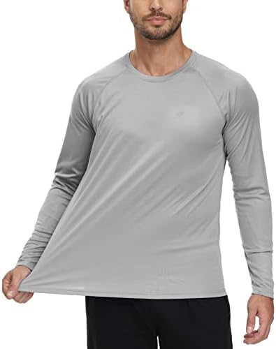 Camisas de manga longa masculinas UPF 50+ UV Sun Protection camisa para caminhada Running Swim Workout Rash Guard Tee
