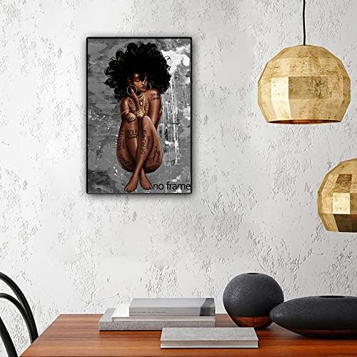 Poster da rainha negra Affro -americana Arte da parede Black Girl Canvas pinturas de mulheres negras decoração de parede decoração