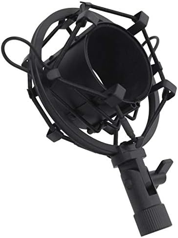 Rockville RCM02 Pro Studio Recording Condenser Microfone Mic+Month de choque de metal, preto