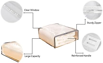 ANVI Home Clear Vinil Sacos de armazenamento com zíper com alça de 15x18x6 polegadas de 6 para cobertor, linho, suéter,