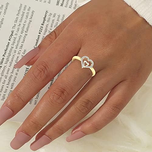 Anéis para filhas Ladies Ring Gif Diamond Creative Jewelry Engagement Love Love-to-Heart Anéis vintage