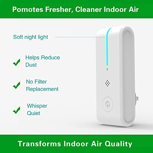 Purificador de ar plug-in, purificador de ar portátil de purificador de ar ionizante para casa, quartos, banheiros, sala de estar,