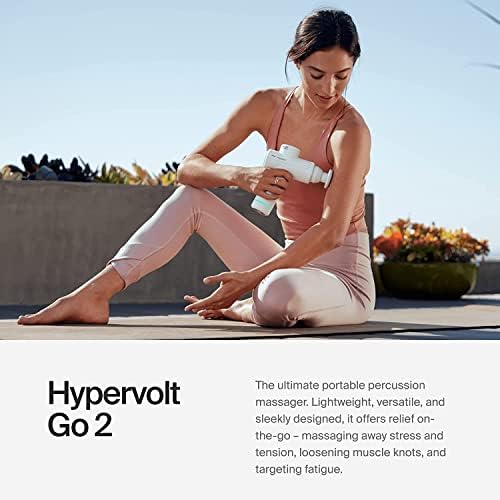 Hiperice Hipervolt GO 2 Mão de mão Handheld Percussão Gun Hypersfere Mini Vibratando Bola de Massagem para Recuperação Muscular, Liberação