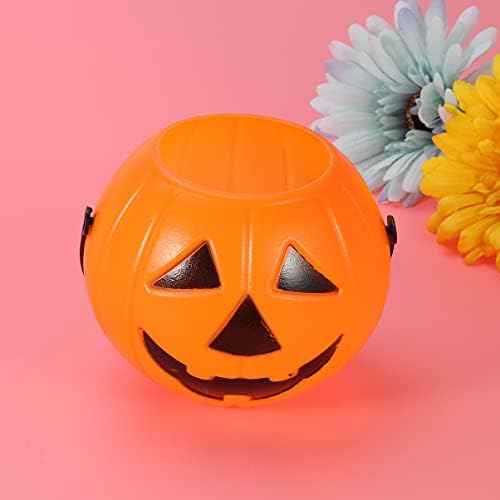 Nuobesty halloween abóbora balde de doces, truque ou tratamento Pumpkin Candy Pail