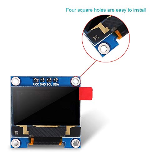 Módulo de tela OLED I2C DORHEA 0,96 polegadas IIC LCD LCD Screen 0,96 Módulo LED Display Azul amarelo 12864 OLED /3.3V-5V 128 x 64 Compatível com Nano Display Raspberry Pi 51 MSP420