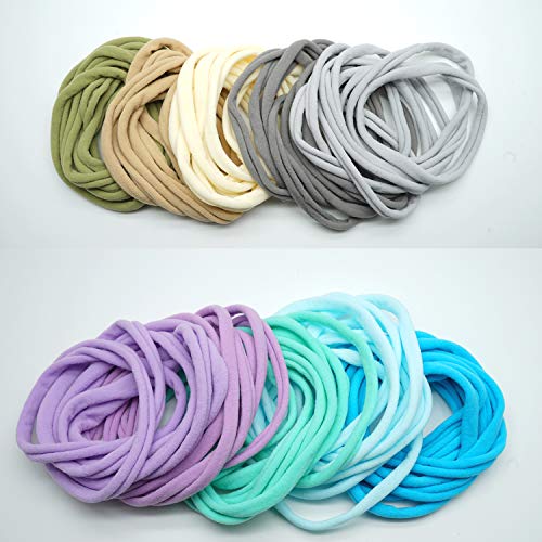 200 peças 25 cores altas altas alongadas de nylon nylon nylon elastics para bebês arcos de cabelo infantil faixas de cabeça