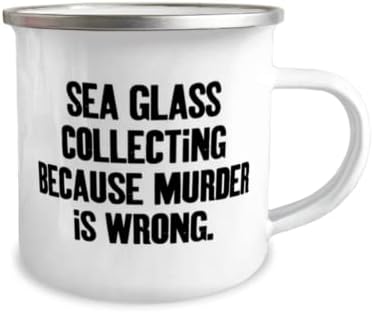 Presentes de coleta de vidro do mar agradável, coleta de vidro do mar porque o assassinato está errado, nova caneca de 12 onças