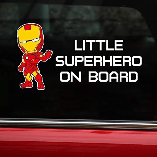 Meitinalife Little Superhero Baby a bordo Adesivos reflexivos a bordo adesivos de carro e decalques de bebê em estilismo de carro Janela de vinil para o carro Decoração de porta corporal 3.93 x7.8