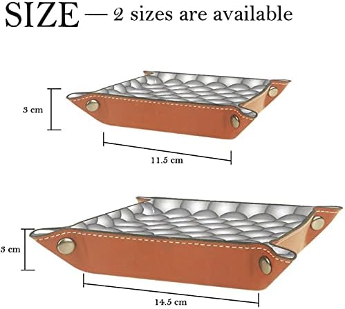 Padrão de escala retrô Prática Microfiber Leather Storage Bandejas de mesa de mesa de cabeceira de cabeceira Organizador de armazenamento