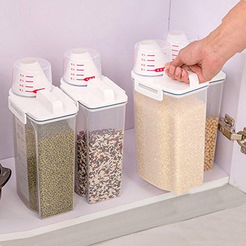 Caixa de recipiente de arroz de arroz dbylxmn 2l Cereal Food Dispenser Grã