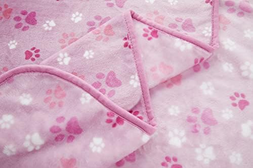 Cobertor de cachorro luxuoso de Allisandro, suavidade extra 350 GSM Flanela Fleece Pet Trow para pequenos e grandes cachorros de cães e gatos, rosa, 40 × 32 polegadas
