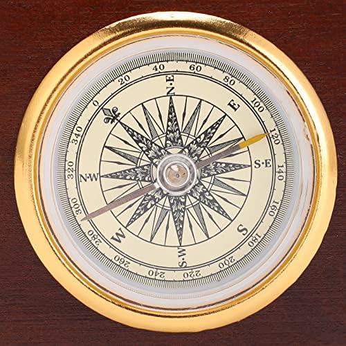 Vifemify Vintage Compass Aluminium e Aromatic Wood Compass com estojo de madeira para camping, caminhada, caça, pesca