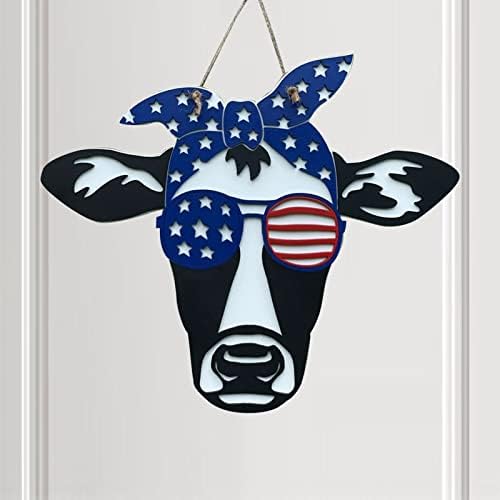 Servindo bandeja com alças grandes metal 4 de julho Cabadurador de vaca plataforma de vaca cabide de vaca cabide de porta