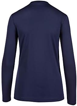Mizuno feminino, camiseta de manga longa, marinha, médio