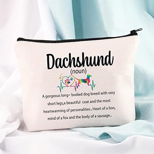 Jniap Dachshund Bolsa Cosmética Cão Amante Presente Dachshund Saco de Maquiagem Dachshund Darque Momente Viagem de Viagem Bolsa