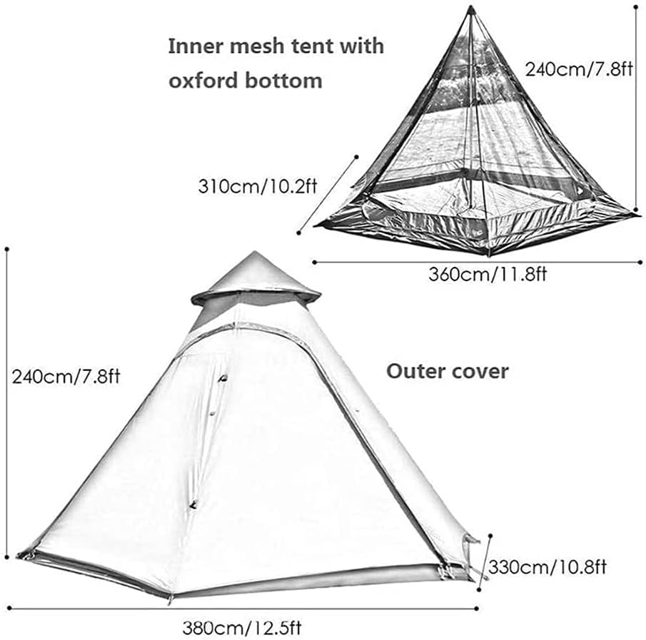 VHG Tenda de inovação Camping Pirâmide Tripi Tenda adulta, ao ar livre Duas camadas de camada dupla camping tenda de