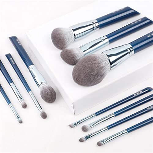 Douba The Sky Blue 11pcs Super Soft Fiber Makeup Brushes Definir canetas de cosméticos de qualidade Face & Eye
