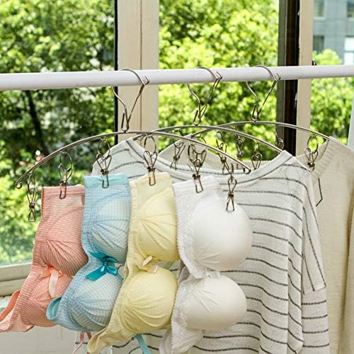 Grampos de aço inoxidável de roupas Yumuo são meias de secagem crianças redondas de roupas de roupa penduradas em penduramento de roupas redondas à prova de vento