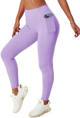 Aeezo Women's Scrunch Pocket Yoga Leggings No Front Seam Butt Luckting Intensify Workout Yoga Calças